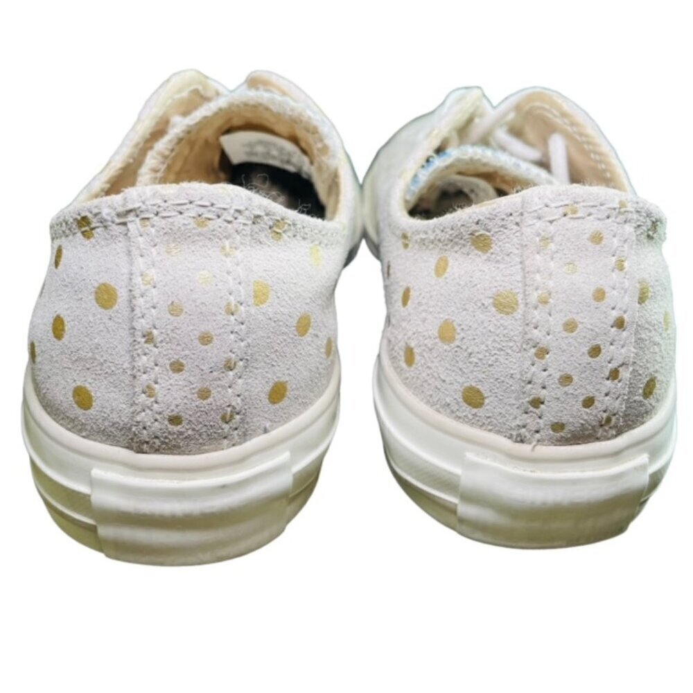 CONVERSE Chuck Taylor All Star Suede Leather Gold Polka Dot Sneakers - Size 7 - Picture 7 of 9